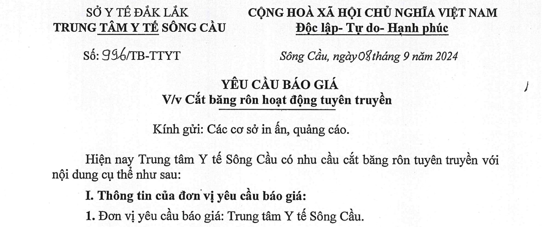 YCBG cắt băng rôn hoạt động tuyên truyền